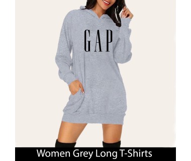 Women Grey Long T-Shirts Women Grey Long T-Shirts